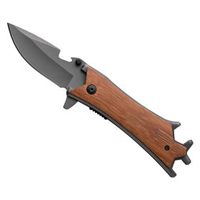 Outdoor Survival Camping EDC Knife Small Folding Pocket Knife w/ Wenge Wood Handle