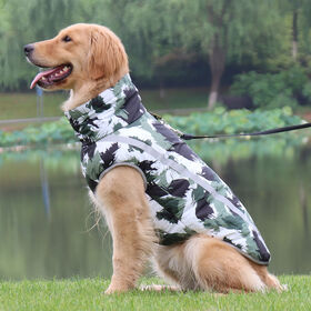 Vêtements d'hiver pour chiens, Manteau pour grands chiens avec motif irrégulier de feuilles d'automne en gros