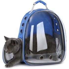 Tas Ransel Kucing Kain Oxford Berventilasi dengan Jendela Jaring Tahan Gores untuk Mendaki