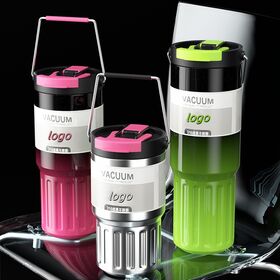 Mug Kopi Stainless Steel 600/800/1000ML, Botol Air Olahraga Insulasi Termal Vakum