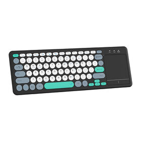 Nouveau clavier Bluetooth tendance avec touches rondes et pavé tactile, clavier Bluetooth multicolore type chocolat