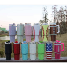 Wholesale 40oz Handle Cup Double layer 304 stainless steel insulated cold car cup Stainless Steel water bottles