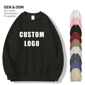 Grosir Murah Oversize Unisex Leher Bulat Sweater Kustom Logo Printing Bordir Pria Pullover Sweatshirt Hoodie