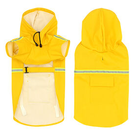 Adjustable Reflective Dog Raincoat with PU Coating for All-Weather Visibility and Comfort