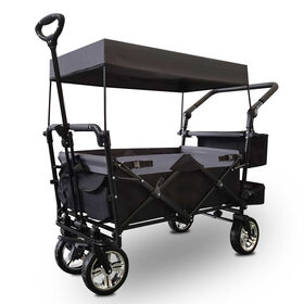 Carro Plegable Utilitario para Jardín y Exteriores con Mesa - Carretilla de Mano Plegable para Camping y Playa