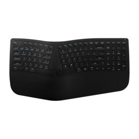 Clavier ergonomique sans fil bimode 2.4G RF + Bluetooth avec trackball à mécanisme ciseaux