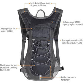 Trinkrucksack mit 2L Trinkblase (70 oz) für Laufen, Wandern, Radfahren, Klettern, Camping, Mountainbiken