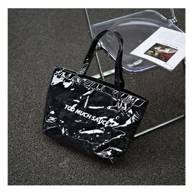 Bolsa de fitness transparente al por mayor, moderna bolsa de gelatina de PVC impermeable para el hombro