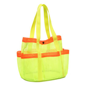 Bolsa de playa de malla al por mayor con múltiples bolsillos, bolsa de natación portátil