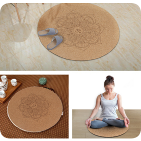 Customizable natural cork rubber yoga mat Small circular yoga mat non-slip natural rubber cushion meditation handstand mat