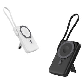 Cargador inalámbrico portátil para reloj, power bank magnético de 10000mAh con cable incorporado