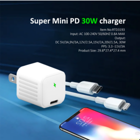 Supplier single PD30W Travel Charger Type C Wall Charger Fast Charger for Mobile Phone