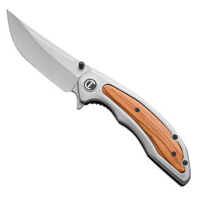 Outdoor Camping Survival Hunting Folding Pocket Knife With Olive Wood Handle