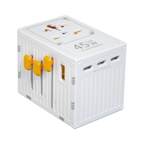 Adaptador de Viaje Universal GaN45W al por Mayor, 2500W, con Puertos USB-C para Portátil