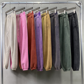 Fabricants de pantalons de survêtement unisexes oversize et épais en molleton coupe slim, délavés à l'acide, joggers décontractés avec logo personnalisé pour hommes