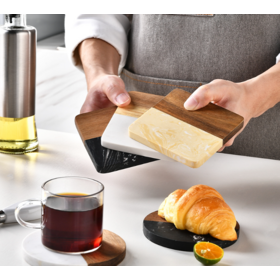 Custom marble splicing Acacia wood insulation mat placemat home table ironing wood coasters high temperature resistant