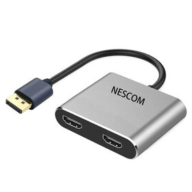 Adaptador de tela com invólucro de alumínio .display para 2 EM 1 com Dual HDMI ou Dual DisplayPort ou HDMI+DISPLAY.