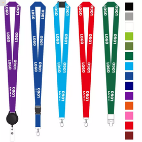Cordón Personalizado de Poliéster Plano AI-MICH con Logotipo Sublimado para Tarjeta de Identificación