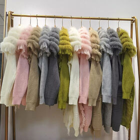 Neuer echter Fuchspelz-Fransen-Strickcardigan im Oversize-Look für Herbst und Winter 2024 - Modische Jacke im lässigen Stil