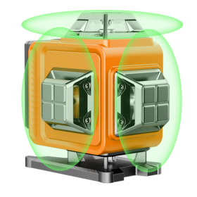Nivel Láser Autonivelante de Línea Cruzada 3D 3 x 360 Haz Verde Tres Planos Nivelación y Alineación Herramienta Láser para Construcción y Topografía