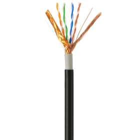 كابل إيثرنت Cat 6 خارجي، محمي مزدوج SFTP، 24AWG CCA، دفن مباشر، POE، مقاوم للماء، مقاوم للأشعة فوق البنفسجية، STP