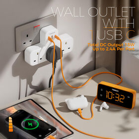 TESSAN Regleta Enchufe Múltiple con USB C y 3 Tomas de CA para Cocina, Oficina en Casa - Alargador de Enchufes