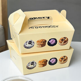 Caja de papel para alimentos, caja delicada de papel para cupcakes horneados, caja para macarons, donuts y snacks, caja de regalo para galletas, caja de papel para pastel con logo personalizado