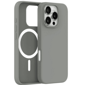 Maßgefertigte, günstige graue Handyhülle mit magnetischer Flüssigsilikonabdeckung für iPhone 16 Pro
