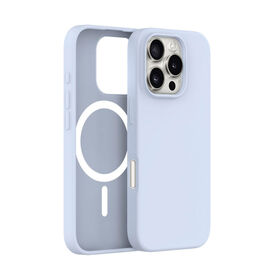 Coque de téléphone violette personnalisée abordable avec couvercle en silicone liquide magnétique pour iPhone 16 Pro