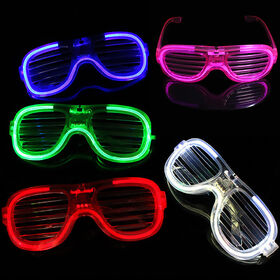 Halloween Christmas Led Light Up Glasses Plastic Toys Shutter Shades Glasses Led Sunglasses Party Flashing in The Dark Sticks