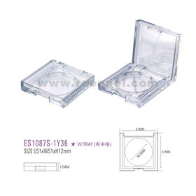 Estuche compacto transparente para sombra de ojos, cajas de embalaje cosmético, disponible en varios colores y logotipos ES1087S-1Y36
