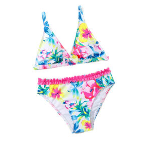 Setelan bikini anak perempuan motif bunga, baju renang pantai anak kecil, pakaian renang anak remaja 130-160
