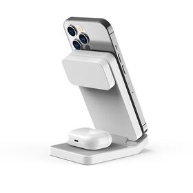 3 in 1 Portable for iPhone Mobile Phone Holder Fast Wireless Charger