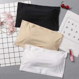 Sutiã tomara que caia feminino personalizado, roupa interior de uma peça invisível, envoltório de peito de seda gelada sem costura, top de tubo feminino