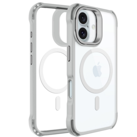 Funda magnética gris para teléfono IP 16 con nuevo diseño de patrón de moda, resistente a terremotos y soporte para lente