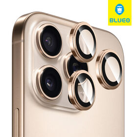 BLUEO Sapphire Super Anti Scratch Titanium Frame Lens Glass Protector for iPhone 16 15 14 Pro Max tempered glass