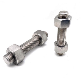 1 1/4" X 265mm Thread UNC ASTM A193 GR B8C(AISI 347) Stud Bolt and Heavy Hex Nut ASME B18.2.2 ASTM A194 GR 8C