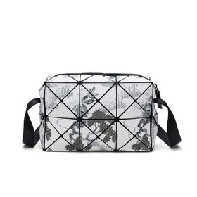 Bolsa Transversal de Design 2024, Bolsa de Armazenamento em PVC com Design de Treliça de Diamantes de Alto Nível, Bolsa de Ombro