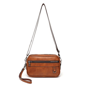 Bolsa de ombro mensageiro de couro personalizada, impermeável, moda vintage portátil para homens