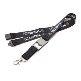 Cordón de poliéster de moda con abrebotellas para teléfono móvil - Correa para el cuello multifunción para teléfonos móviles