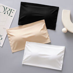 Top de tubo sin tirantes personalizado para mujer, ropa interior de una pieza, sujetador invisible de seda de hielo sin costuras