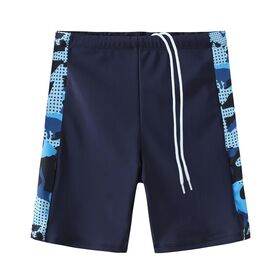 Großhandelspromotion Kinder Badehose Badehosen Kinder Jungen Bademode niedliche Cartoon bedruckte kleine Jungen Badehose mit Badekappe