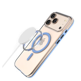 Funda a Rayas con Anillo Metálico y Botones, Parachoques a Prueba de Golpes, Fundas Resistentes a Impactos para iPhone 17, Logotipos de Marca, ISO9001:2015