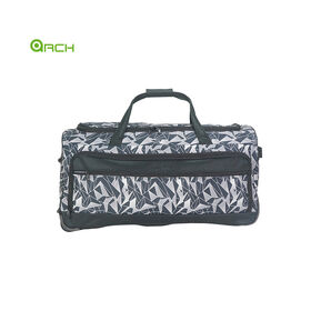 Wholesale Printing polyester wheeled duffle with two front pockets