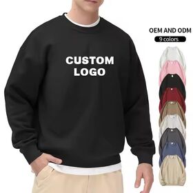 Fabricant OEM Concepteur Vêtements Unisexe Pull Col Rond Uni Mode Décontractée Ample Logo Personnalisé Homme Sweat-shirt Manches Longues