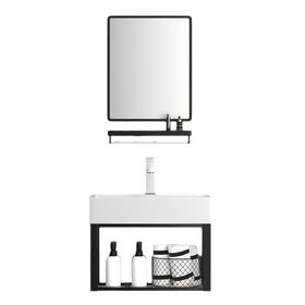 Deepen the wash basin Bathroom Cabinet Ceramic Basin Set Wall Mounted Bathroom Vanity Table With Mirror