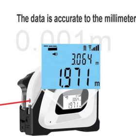 Mètre ruban en acier 5M avec chargement USB 2 EN 1, mètre ruban numérique intelligent, télémètre laser 40M, mètre ruban laser