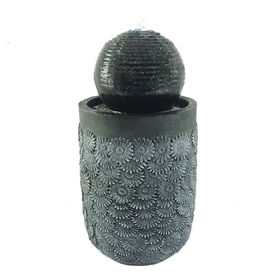Fontaine à eau avec boule Fengshui et motifs sculptés pour la décoration de jardin à vendre