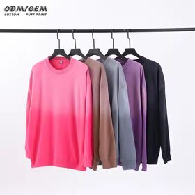 Manufacturer Streetwear 400gsm Cotton Acid Wash Crew Neck Hoodie Oversized Sun Faded Custom Sweatshirt For Men And Women