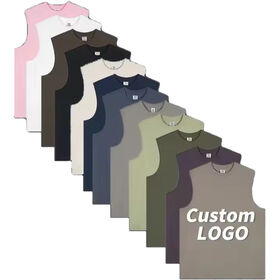 Wholesale High Quality Custom Logo T-Shirt Cotton Blank 230gsm Blank Colors Sleeveless Fitness Vest Casual Wear Unisex Tank Top